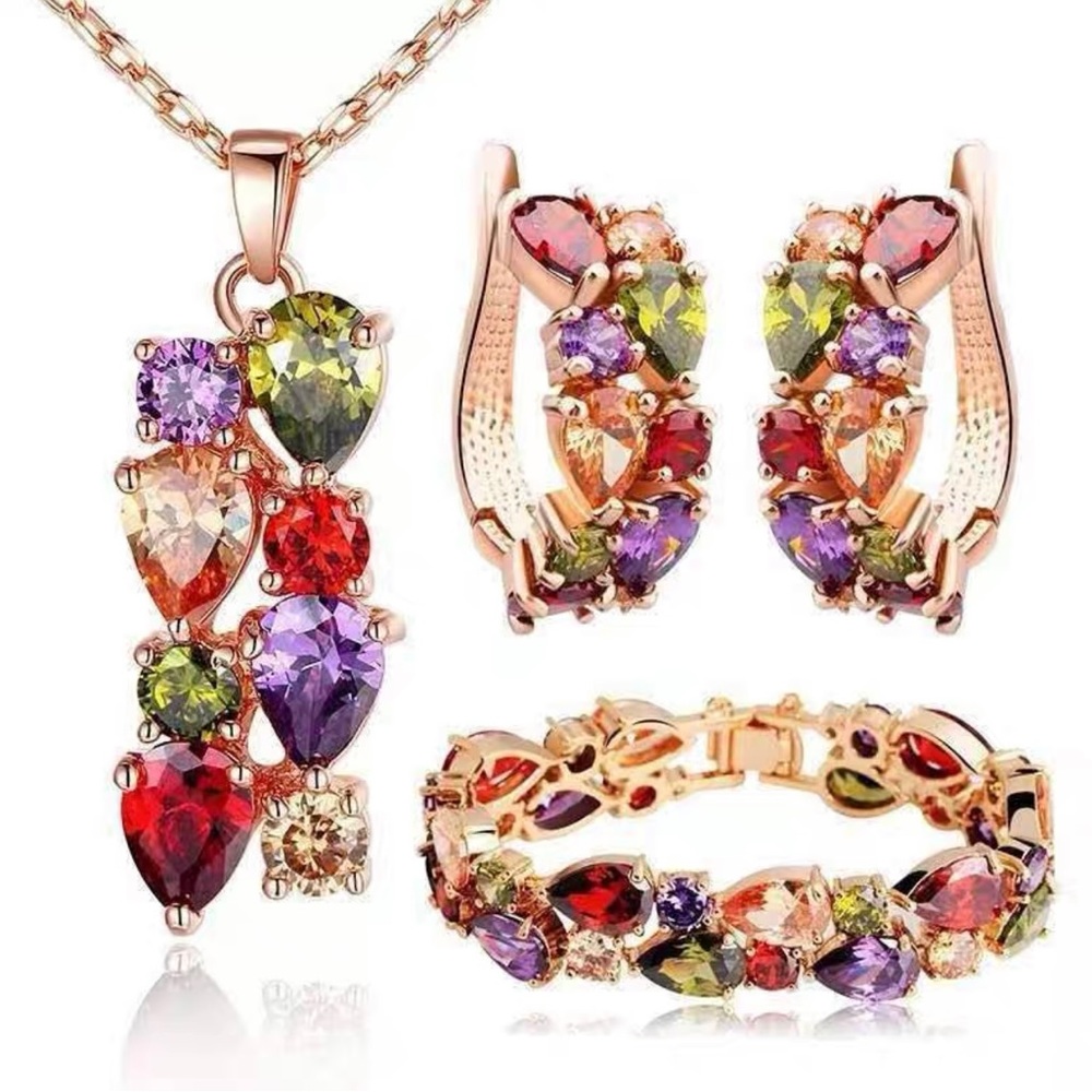 Rose gold 4 pieces jewelry set